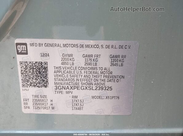 3GNAXPEGXSL239325 2025 CHEVROLET EQUINOX Green Engine compartment view