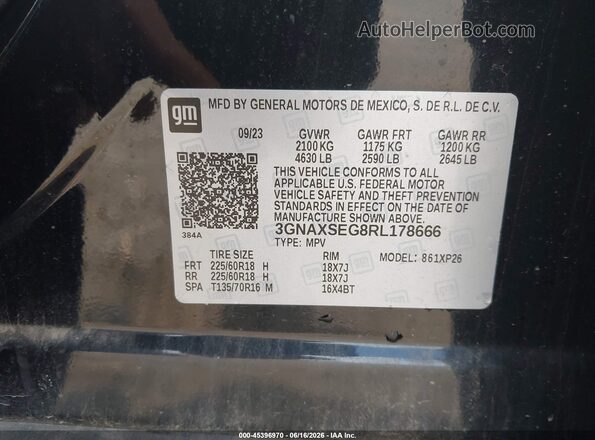 3GNAXSEG8RL178666 2024 CHEVROLET EQUINOX Black Вид підкапотного простору