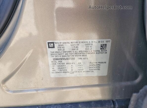 3GNAXSEV0JS577256 2018 CHEVROLET EQUINOX Tan 360 interior view