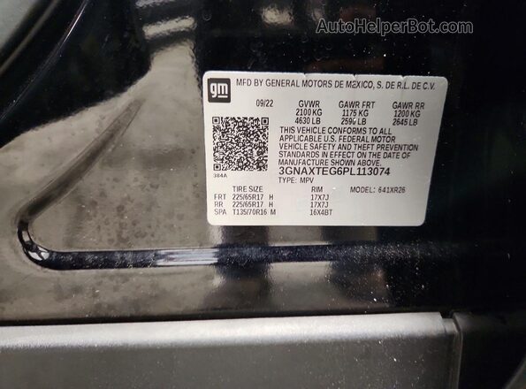 3GNAXTEG6PL113074 2023 CHEVROLET EQUINOX Black Engine compartment view