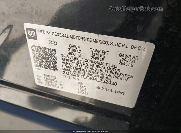 3GNAXTEG6PL252430 2023 CHEVROLET EQUINOX Black Vista del compartimento del motor