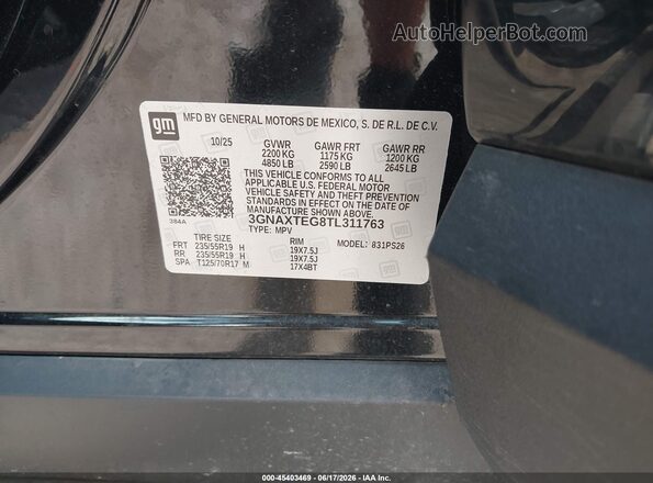 3GNAXTEG8TL311763 2026 CHEVROLET EQUINOX Black Շարժիչի բաժամունքի տեսք
