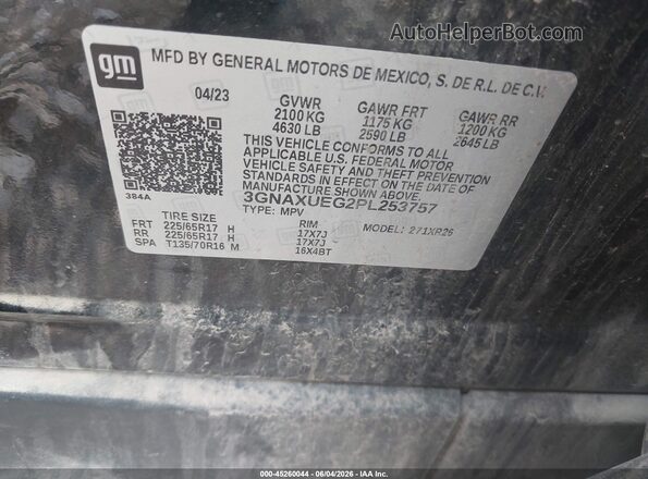 3GNAXUEG2PL253757 2023 CHEVROLET EQUINOX Black Engine compartment view