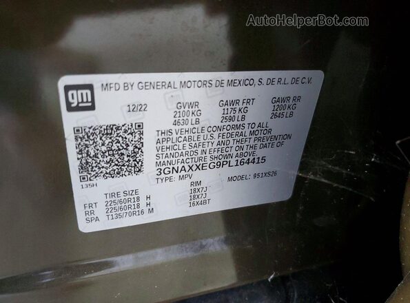 3GNAXXEG9PL164415 2023 CHEVROLET EQUINOX Коричневый Вид подкапотного пространства