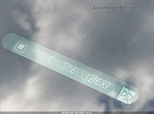 3GNCJLSB6LL121687 2020 CHEVROLET TRAX Silver 