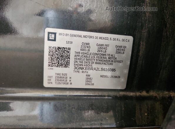3GNKBBRA2LS616085 2020 CHEVROLET BLAZER Charcoal 