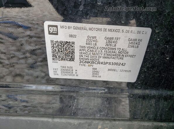 3GNKBCR41PS100242 2023 CHEVROLET BLAZER Black VIN sticker view