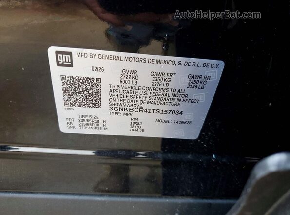 3GNKBCR41TS157034 2026 CHEVROLET BLAZER Black 