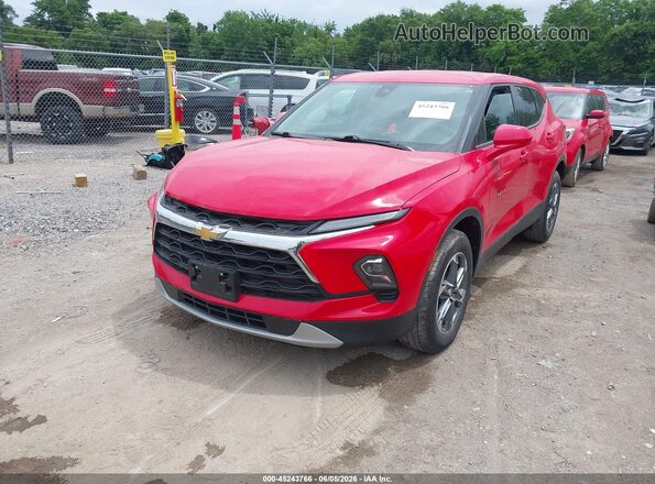 3GNKBCR44PS105208 2023 CHEVROLET BLAZER Red წინა მარცხენა ხედი სამი მეოთხედიდან