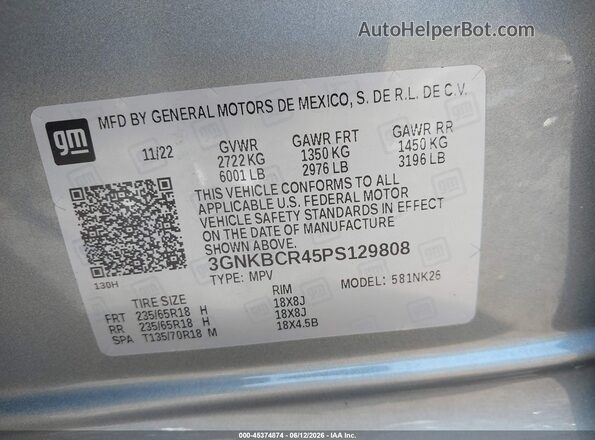 3GNKBCR45PS129808 2023 CHEVROLET BLAZER Blue Engine compartment view