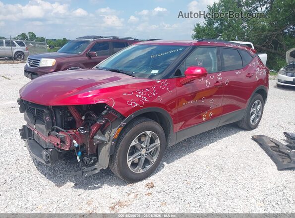 3GNKBCR45RS180695 2024 CHEVROLET BLAZER Red Առջևի ձախ երեք քառորդ տեսարան