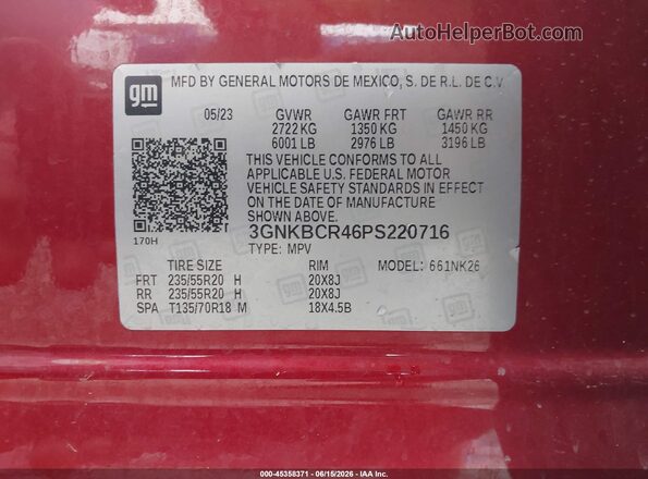 3GNKBCR46PS220716 2023 CHEVROLET BLAZER Red Engine compartment view