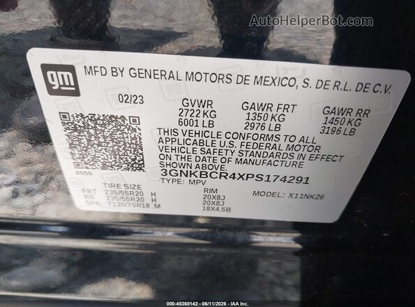 3GNKBCR4XPS174291 2023 CHEVROLET BLAZER Black ძრავის განყოფილების ხედი