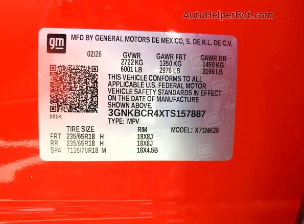 3GNKBCR4XTS157887 2026 CHEVROLET BLAZER Red 