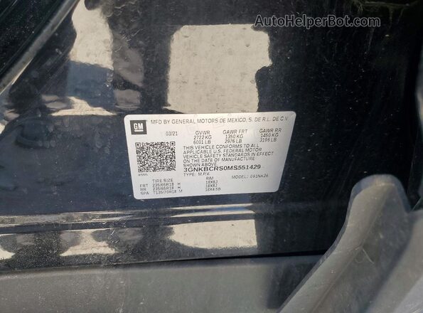 3GNKBCRS0MS551429 2021 CHEVROLET BLAZER Черный Вид наклейки с VIN-кодом