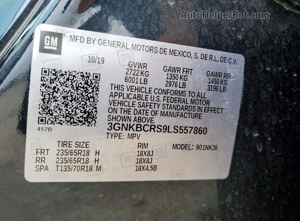 3GNKBCRS9LS557860 2020 CHEVROLET BLAZER Charcoal Вид підкапотного простору
