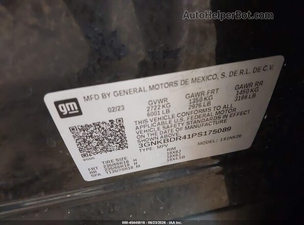 3GNKBDR41PS175089 2023 CHEVROLET BLAZER Black Vista del compartimento del motor