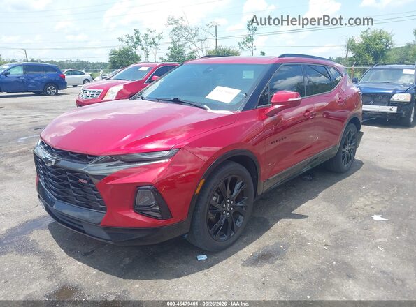 3GNKBERS0KS644573 2019 CHEVROLET BLAZER Red წინა მარცხენა ხედი სამი მეოთხედიდან