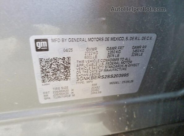 3GNKBERS2SS203995 2025 CHEVROLET BLAZER Gray 