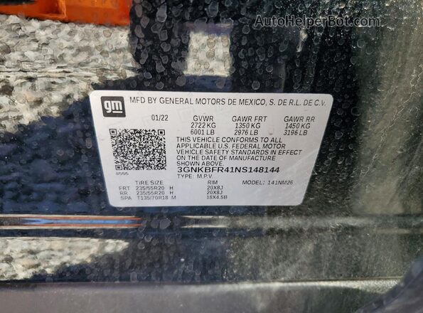 3GNKBFR41NS148144 2022 CHEVROLET BLAZER Black Вид підкапотного простору