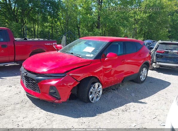 3GNKBHR41MS584521 2021 CHEVROLET BLAZER Red წინა მარცხენა ხედი სამი მეოთხედიდან