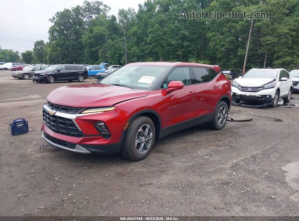 3GNKBHR42SS192533 2025 CHEVROLET BLAZER Red Առջևի ձախ երեք քառորդ տեսարան
