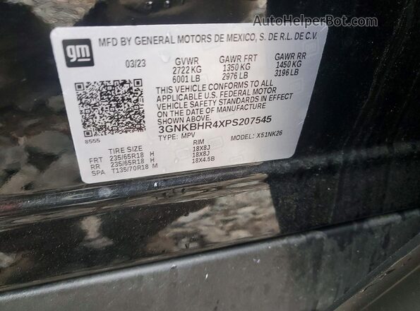 3GNKBHR4XPS207545 2023 CHEVROLET BLAZER Black 