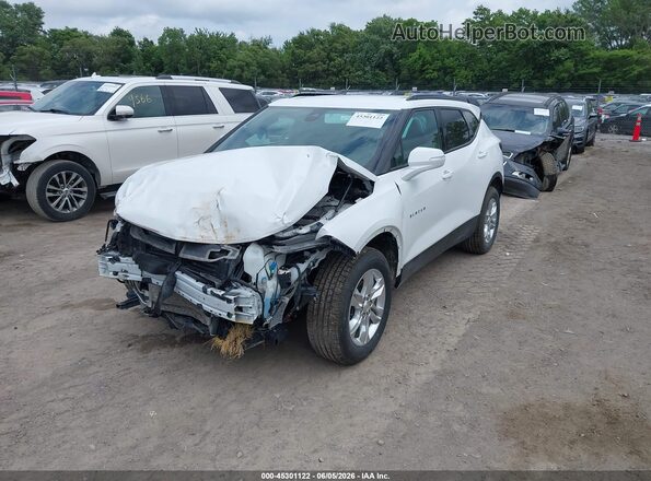 3GNKBHRS9MS564628 2021 CHEVROLET BLAZER White Առջևի ձախ երեք քառորդ տեսարան