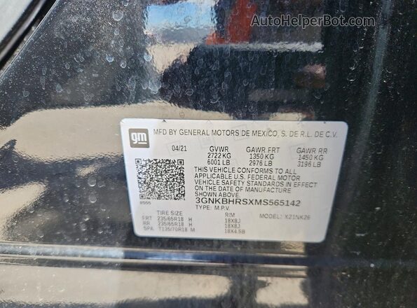 3GNKBHRSXMS565142 2021 CHEVROLET BLAZER Black Widok wnętrza 360 stopni