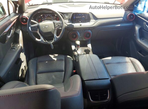 3GNKBKRS0NS186357 2022 CHEVROLET BLAZER Burgundy Widok deski rozdzielczej