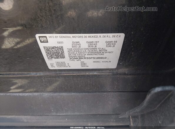 3GNKBKRS5PS189810 2023 CHEVROLET BLAZER Black ძრავის განყოფილების ხედი