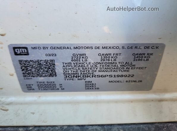 3GNKBKRS6PS198922 2023 CHEVROLET BLAZER White 