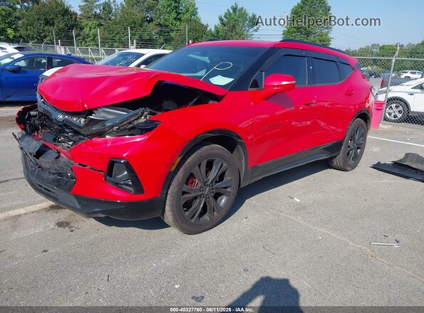 3GNKBKRS7MS522245 2021 CHEVROLET BLAZER Red წინა მარცხენა ხედი სამი მეოთხედიდან