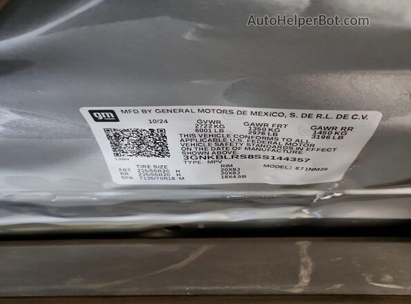 3GNKBLRS8SS144357 2025 CHEVROLET BLAZER Gray 