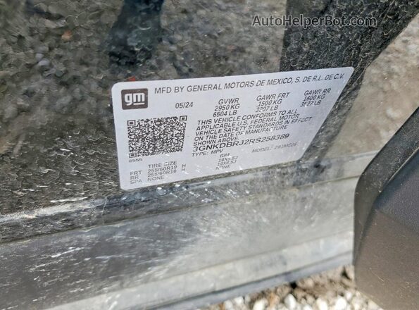 3GNKDBRJ2RS258389 2024 CHEVROLET BLAZER Black Սալոնի 360 աստիճան տեսք