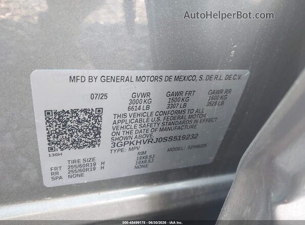 3GPKHVRJ0SS519232 2025 HONDA PROLOGUE Gray Շարժիչի բաժամունքի տեսք