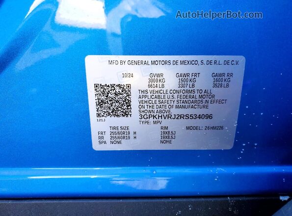 3GPKHVRJ2RS534096 2024 HONDA PROLOGUE Blue 