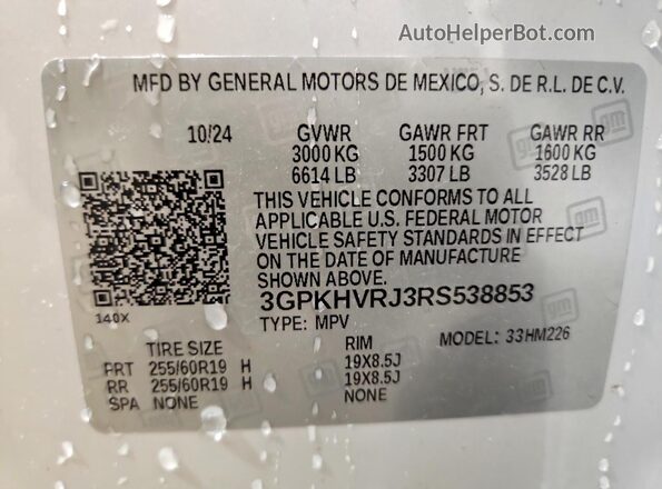 3GPKHVRJ3RS538853 2024 HONDA PROLOGUE White 