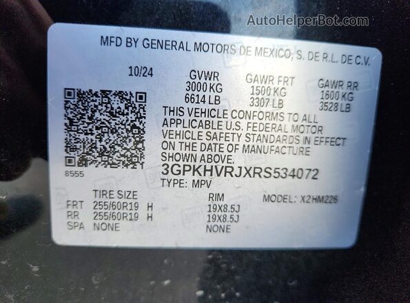 3GPKHVRJXRS534072 2024 HONDA PROLOGUE Black VIN կոդի պիտակի տեսք