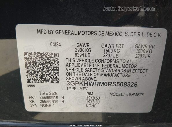 3GPKHWRM6RS508326 2024 HONDA PROLOGUE Black Շարժիչի բաժամունքի տեսք