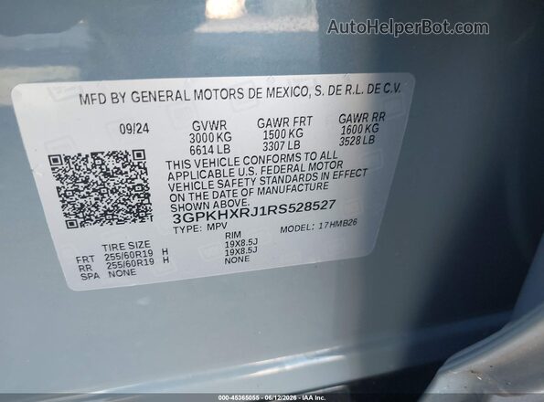 3GPKHXRJ1RS528527 2024 HONDA PROLOGUE Blue Widok komory silnika