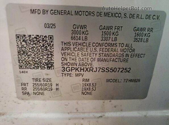 3GPKHXRJ7SS507252 2025 HONDA PROLOGUE White Widok wnętrza 360 stopni