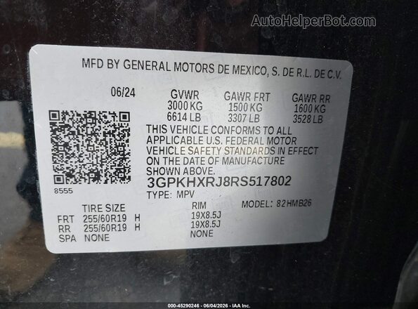 3GPKHXRJ8RS517802 2024 HONDA PROLOGUE Black Widok komory silnika