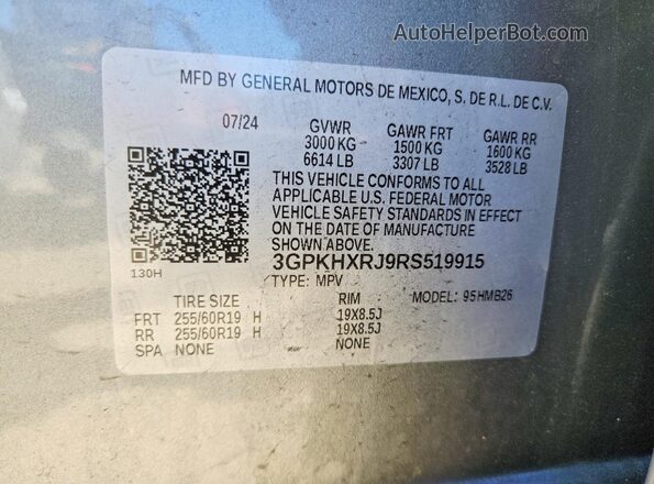 3GPKHXRJ9RS519915 2024 HONDA PROLOGUE Silver Սալոնի 360 աստիճան տեսք