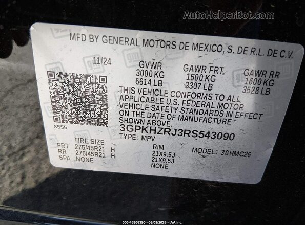 3GPKHZRJ3RS543090 2024 HONDA PROLOGUE Black Widok komory silnika