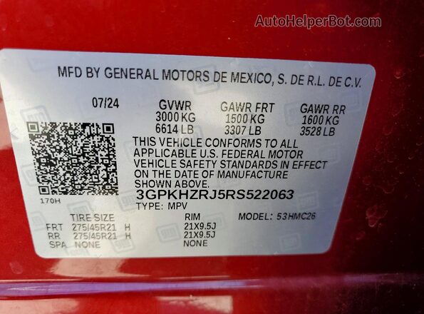 3GPKHZRJ5RS522063 2024 HONDA PROLOGUE Red 
