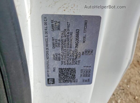 3GTN8AEF7MG368663 2021 GMC SIERRA White Engine compartment view