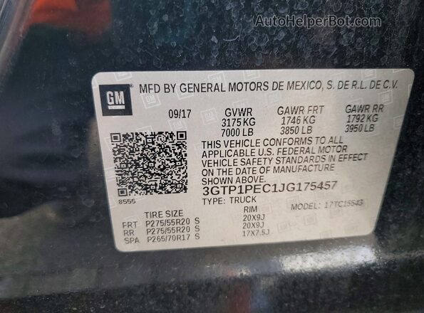 3GTP1PEC1JG175457 2018 GMC SIERRA Black ძრავის განყოფილების ხედი