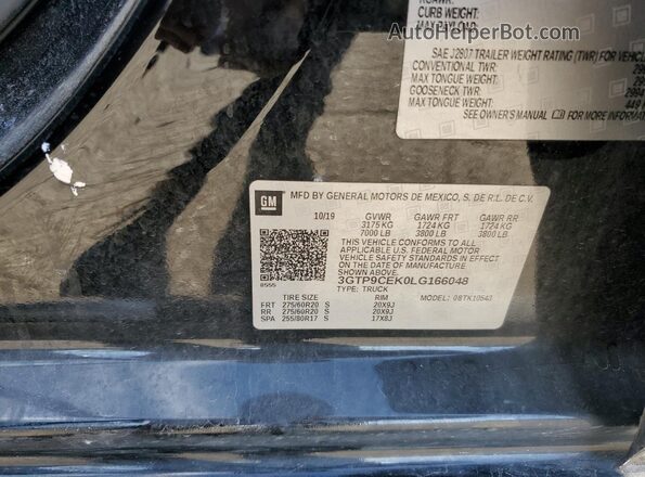 3GTP9CEK0LG166048 2020 GMC SIERRA Black 