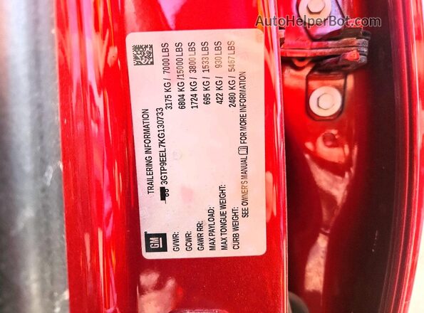 3GTP9EEL7KG130733 2019 GMC SIERRA Red Engine compartment view